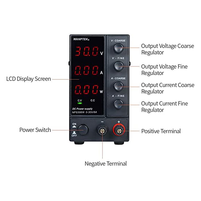 Compact Digital Bench Top Power Supply30VDC 6A